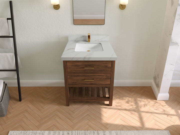 Parker Teak Wood 30 in. W x 22 in. D Single Sink Bathroom Vanity - photo 17