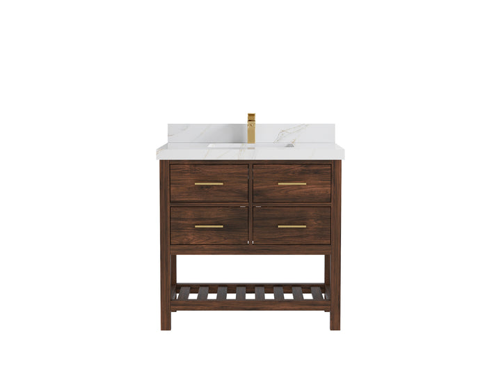 Parker Teak Wood 36 in. W x 22 in. D Center Sink Bathroom Vanity - photo 18