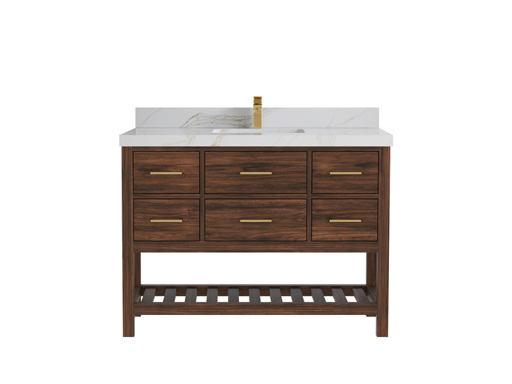 Parker Teak Wood 48 in. W x 22 in. D Single Sink Bathroom Vanity - photo 18
