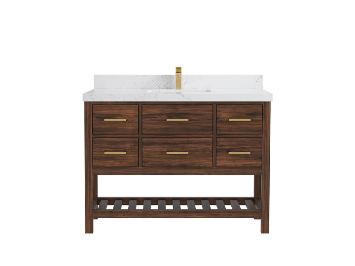 Parker Teak Wood 48 in. W x 22 in. D Single Sink Bathroom Vanity - photo 24