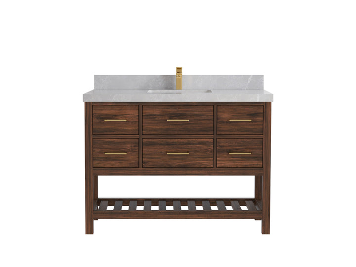 Parker Teak Wood 48 in. W x 22 in. D Single Sink Bathroom Vanity - photo 26