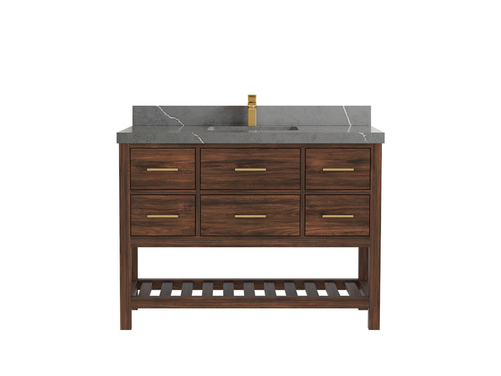 Parker Teak Wood 48 in. W x 22 in. D Single Sink Bathroom Vanity - photo 28