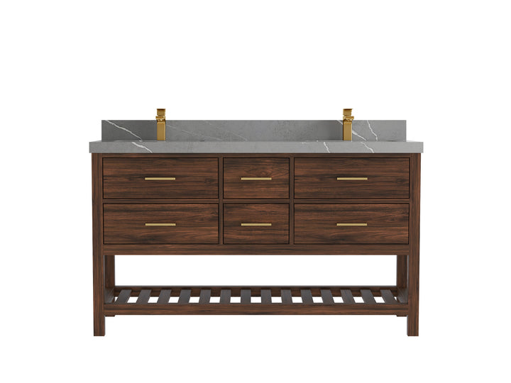 Parker Teak Wood 60 in. W x 22 in. D Double Sink Bathroom Vanity - photo 28