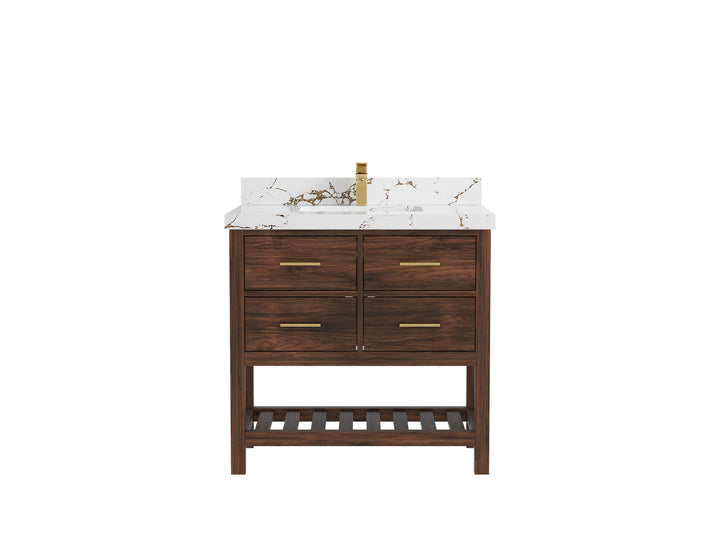 Parker Teak Wood 36 in. W x 22 in. D Center Sink Bathroom Vanity - photo 30