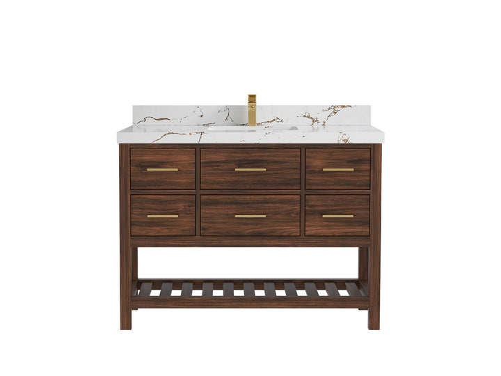 Parker Teak Wood 48 in. W x 22 in. D Single Sink Bathroom Vanity - photo 30