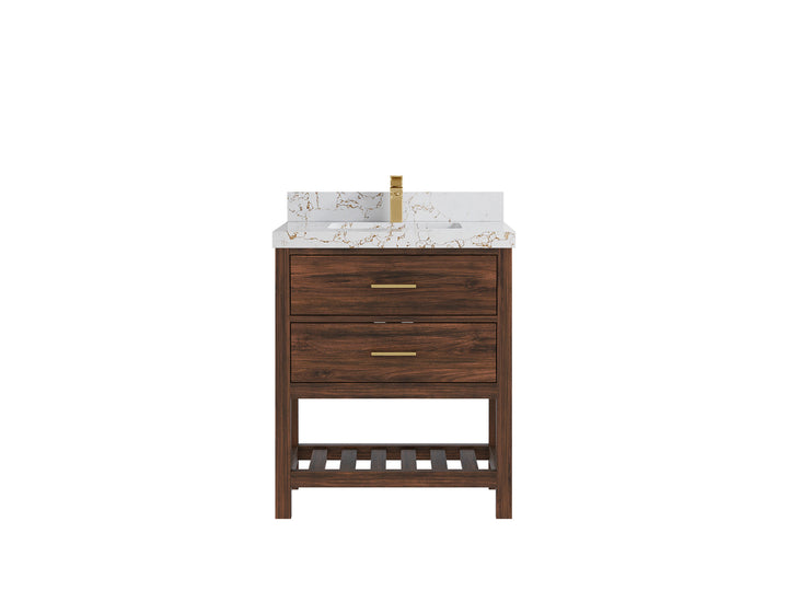 Parker Teak Wood 30 in. W x 22 in. D Single Sink Bathroom Vanity - photo 32
