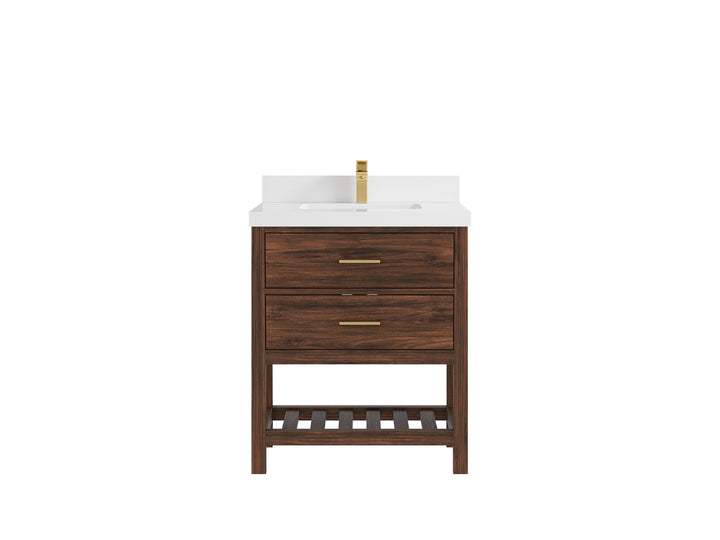 Parker Teak Wood 30 in. W x 22 in. D Single Sink Bathroom Vanity - photo 38