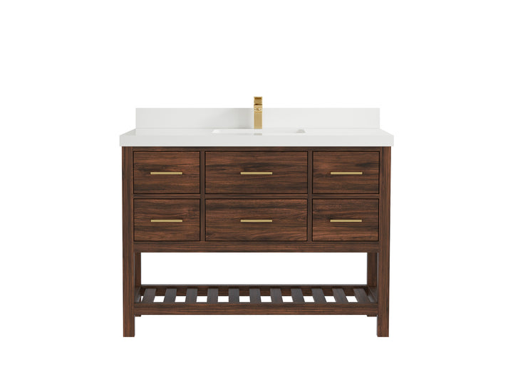 Parker Teak Wood 48 in. W x 22 in. D Single Sink Bathroom Vanity - photo 38