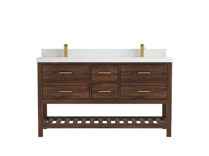 Parker Teak Wood 60 in. W x 22 in. D Double Sink Bathroom Vanity - photo 38