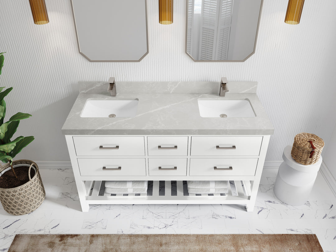 Parker 60 in. W x 22 in. D Double Sink Bathroom Vanity