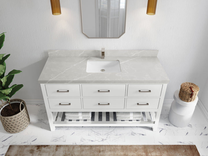Parker 60 in. W x 22 in. D Single Sink Bathroom Vanity - photo 25