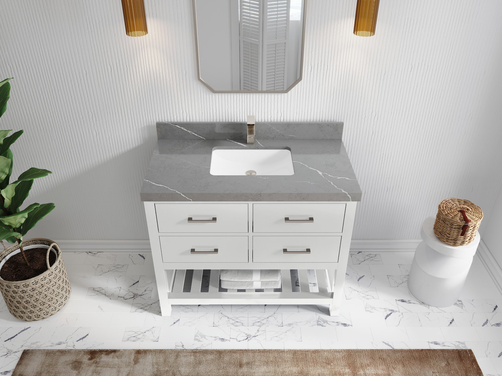 Parker 42 in. W x 22 in. D Single Sink Bathroom Vanity