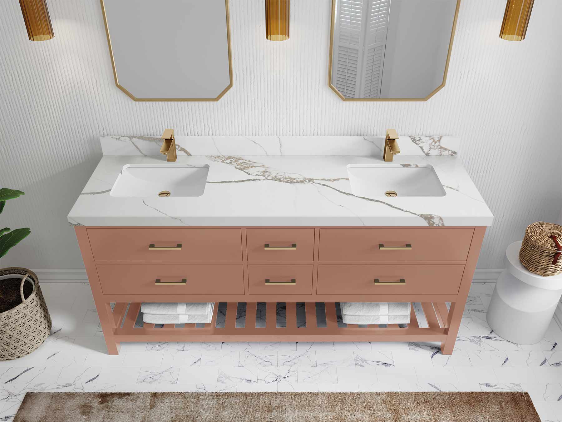 Parker 72 in. W x 22 in. D Double Sink Bathroom Vanity