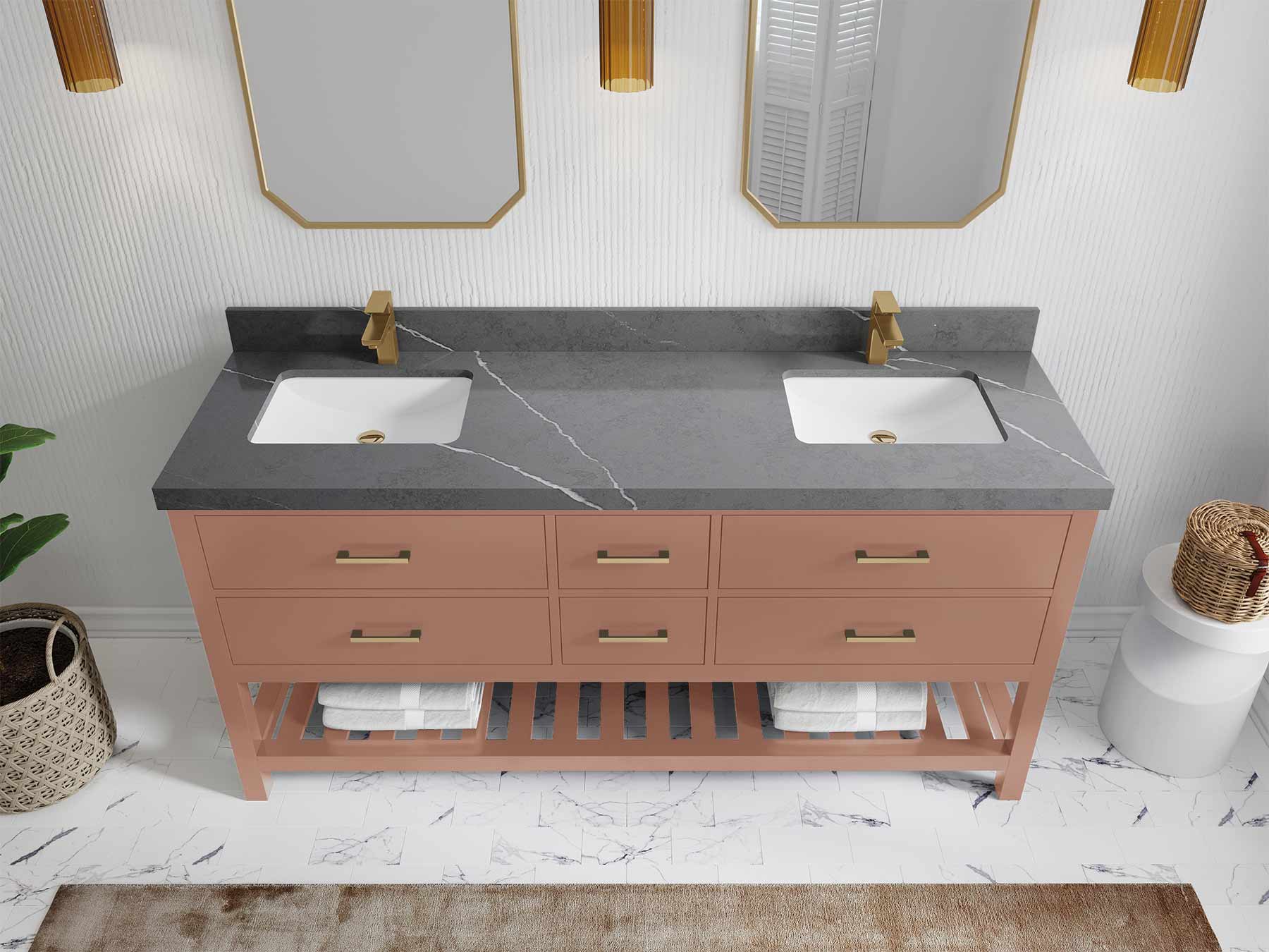 Parker 72 in. W x 22 in. D Double Sink Bathroom Vanity