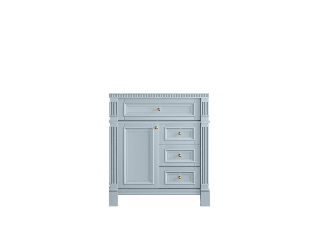 Paris  30 in. W x 22 in. D Single Sink Bathroom Vanity in Blue - Cabinet only