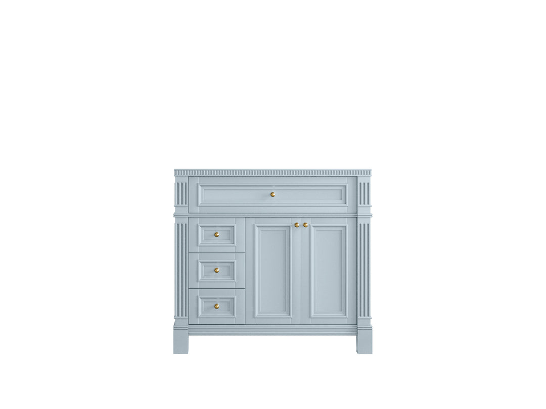Paris 36 in. W x 22 in. D Right Offset Sink Bathroom Vanity in  Blue Heather- Cabinet only
