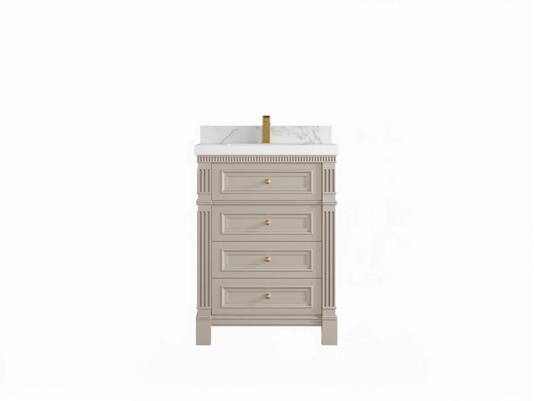 Paris 24 in. W x 22 in. D Single Sink Bathroom Vanity | 
              
                Fine Grain Linen Beige
                
                  
             - PRS-CAB-FNG-23 - photo №1