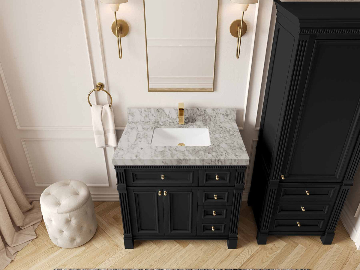 Paris 36 in. W x 22 in. D Bathroom Vanity with Center Sink