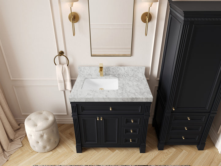 Paris 36 in. W x 22 in. D Left Offset Sink Bathroom Vanity - photo 19