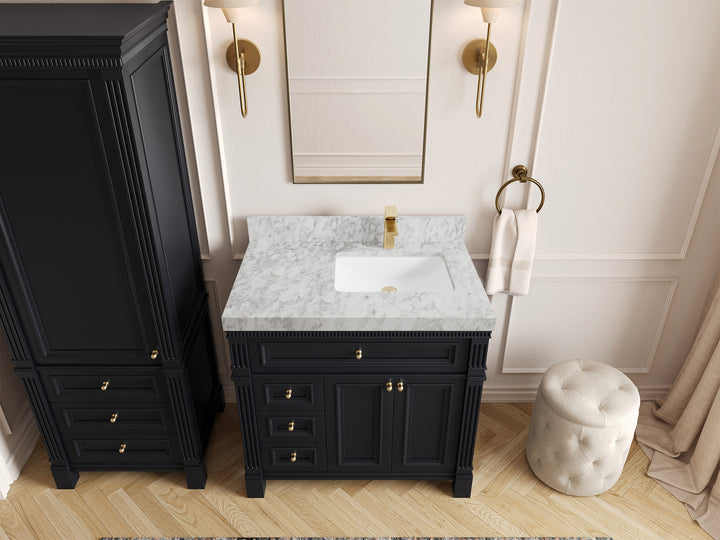 Paris 36 in. W x 22 in. D Right Offset Sink Bathroom Vanity - photo 7