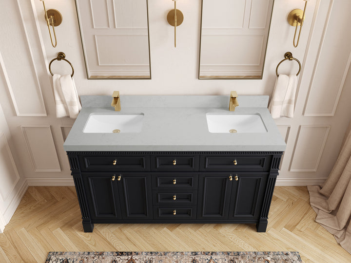 Paris 60 in. W x 22 in. D Double Sink Bathroom Vanity - photo 21