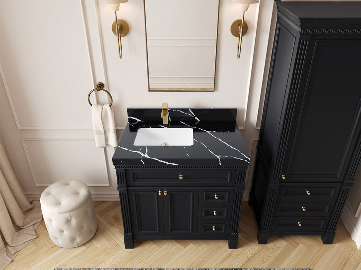 Paris 36 in. W x 22 in. D Left Offset Sink Bathroom Vanity - photo 7