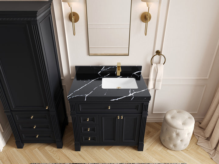 Paris 36 in. W x 22 in. D Right Offset Sink Bathroom Vanity - photo 43