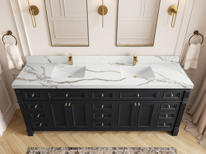 Paris 84 in. W x 22 in. D Double Sink Bathroom Vanity - photo 9