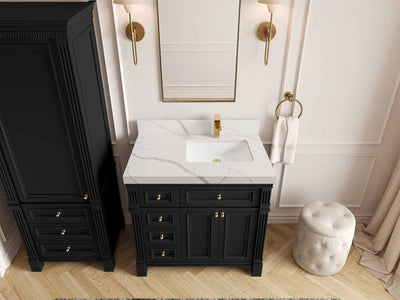 Paris 36 in. W x 22 in. D Right Offset Sink Bathroom Vanity