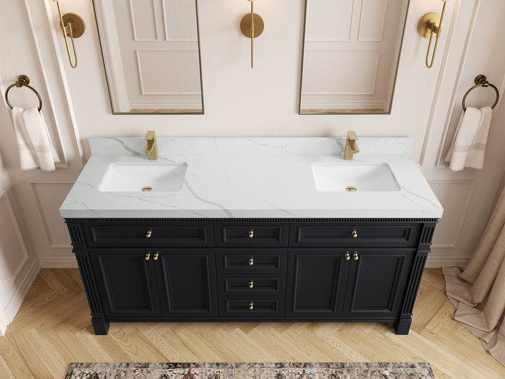Paris 72 in. W x 22 in. D Double Sink Bathroom Vanity - photo 11