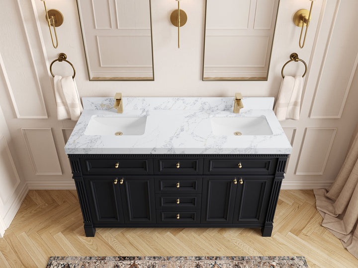 Paris 60 in. W x 22 in. D Double Sink Bathroom Vanity - photo 13