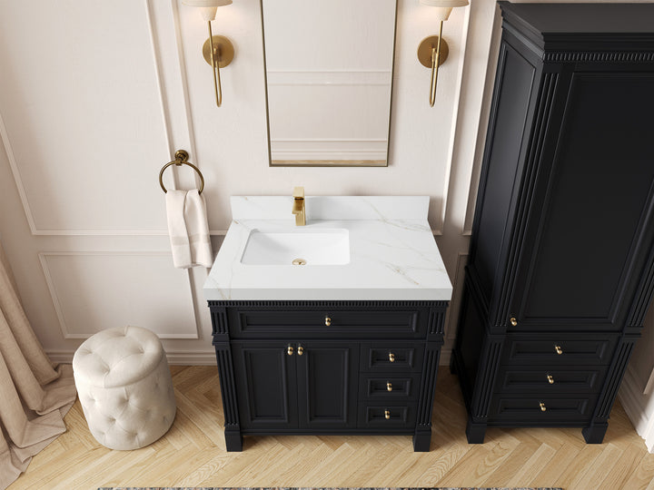 Paris 36 in. W x 22 in. D Left Offset Sink Bathroom Vanity - photo 17