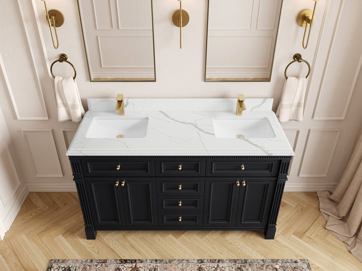 Paris 60 in. W x 22 in. D Double Sink Bathroom Vanity - photo 23