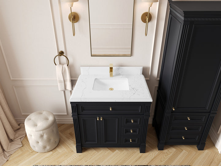 Paris 36 in. W x 22 in. D Center Sink Bathroom Vanity - photo 25