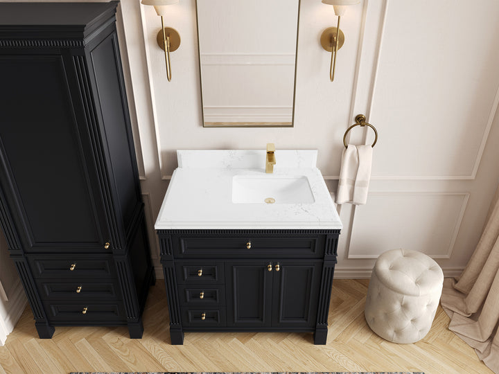 Paris 36 in. W x 22 in. D Right Offset Sink Bathroom Vanity - photo 23