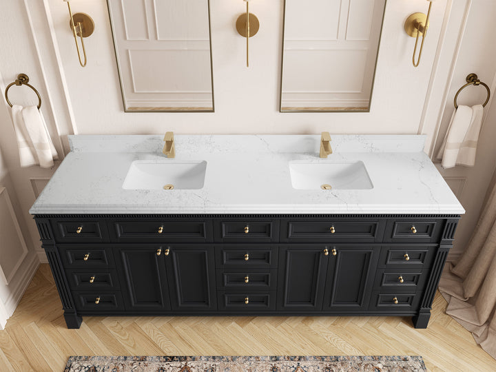 Paris 84 in. W x 22 in. D Double Sink Bathroom Vanity - photo 25