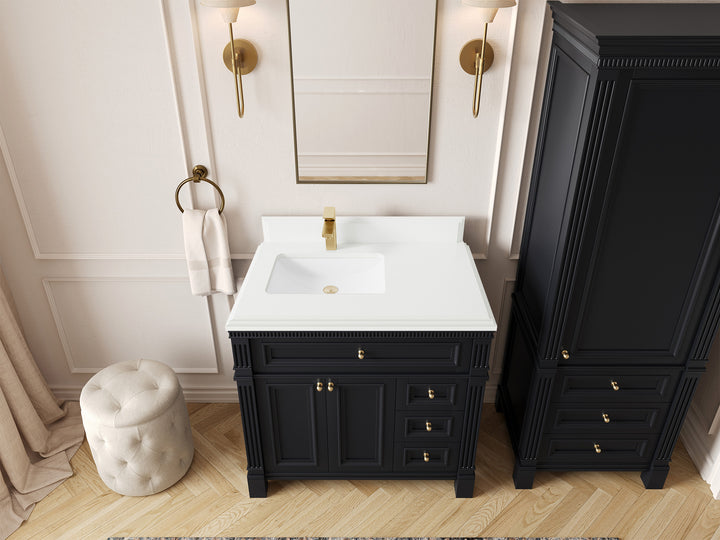 Paris 36 in. W x 22 in. D Left Offset Sink Bathroom Vanity - photo 27