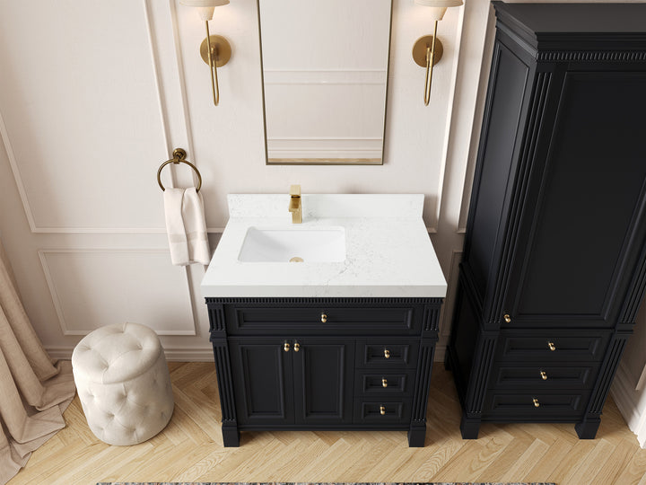 Paris 36 in. W x 22 in. D Left Offset Sink Bathroom Vanity - photo 29