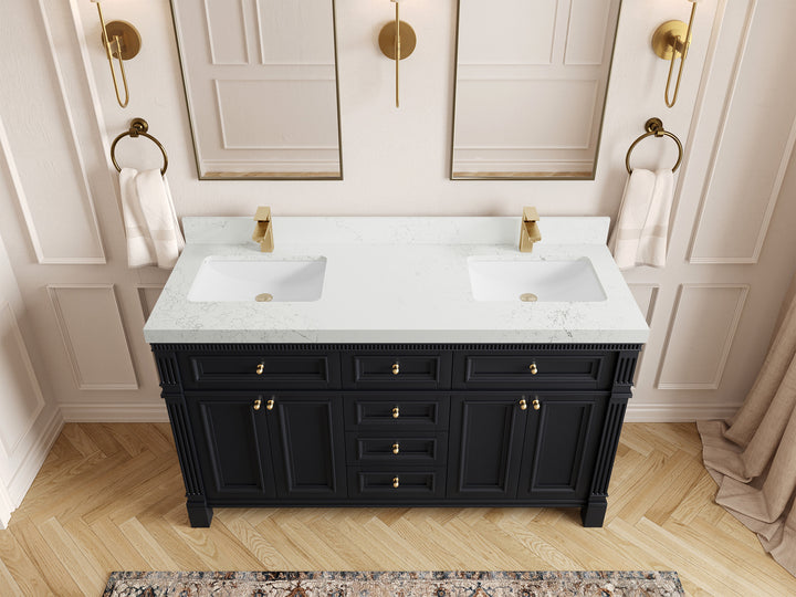 Paris 60 in. W x 22 in. D Double Sink Bathroom Vanity - photo 29