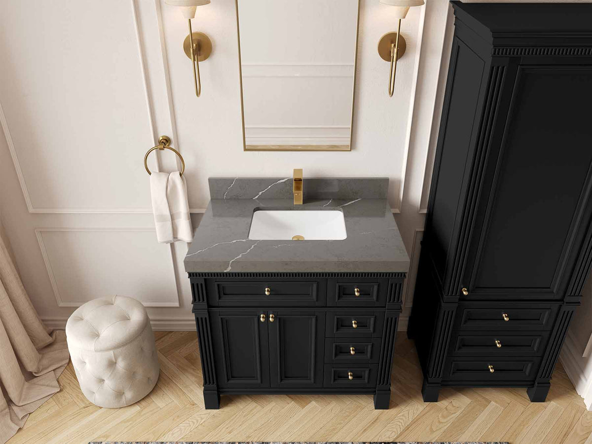 Paris 36 in. W x 22 in. D Bathroom Vanity with Center Sink