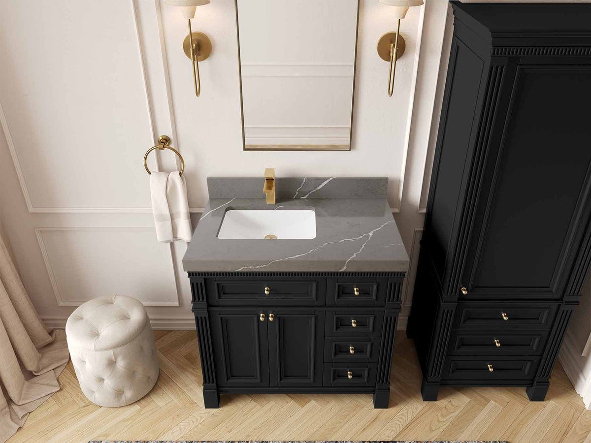 Paris 36 in. W x 22 in. D Left Offset Sink Bathroom Vanity