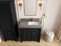 Paris 36 in. W x 22 in. D Right Offset Sink Bathroom Vanity - photo 19