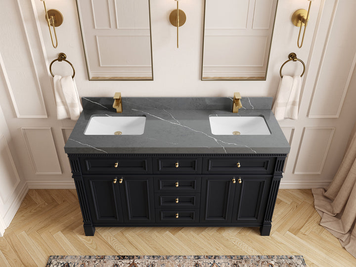 Paris 60 in. W x 22 in. D Double Sink Bathroom Vanity - photo 33