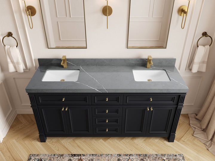 Paris 72 in. W x 22 in. D Double Sink Bathroom Vanity - photo 33