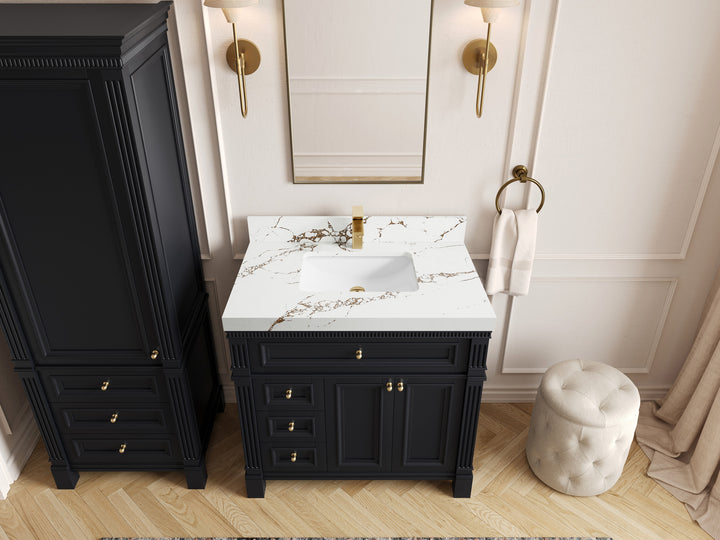 Paris 36 in. W x 22 in. D Center Sink Bathroom Vanity - photo 35