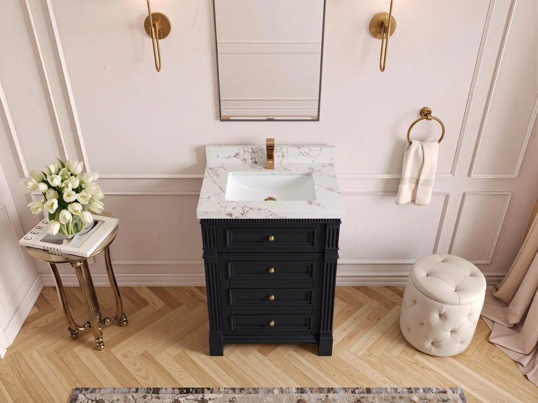 Paris 24 in. W x 22 in. D Single Sink Bathroom Vanity | 
              
                Black
                
                  
             - PRS-CAB-BLK-23 - photo №15