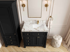 Paris 36 in. W x 22 in. D Right Offset Sink Bathroom Vanity - photo 21