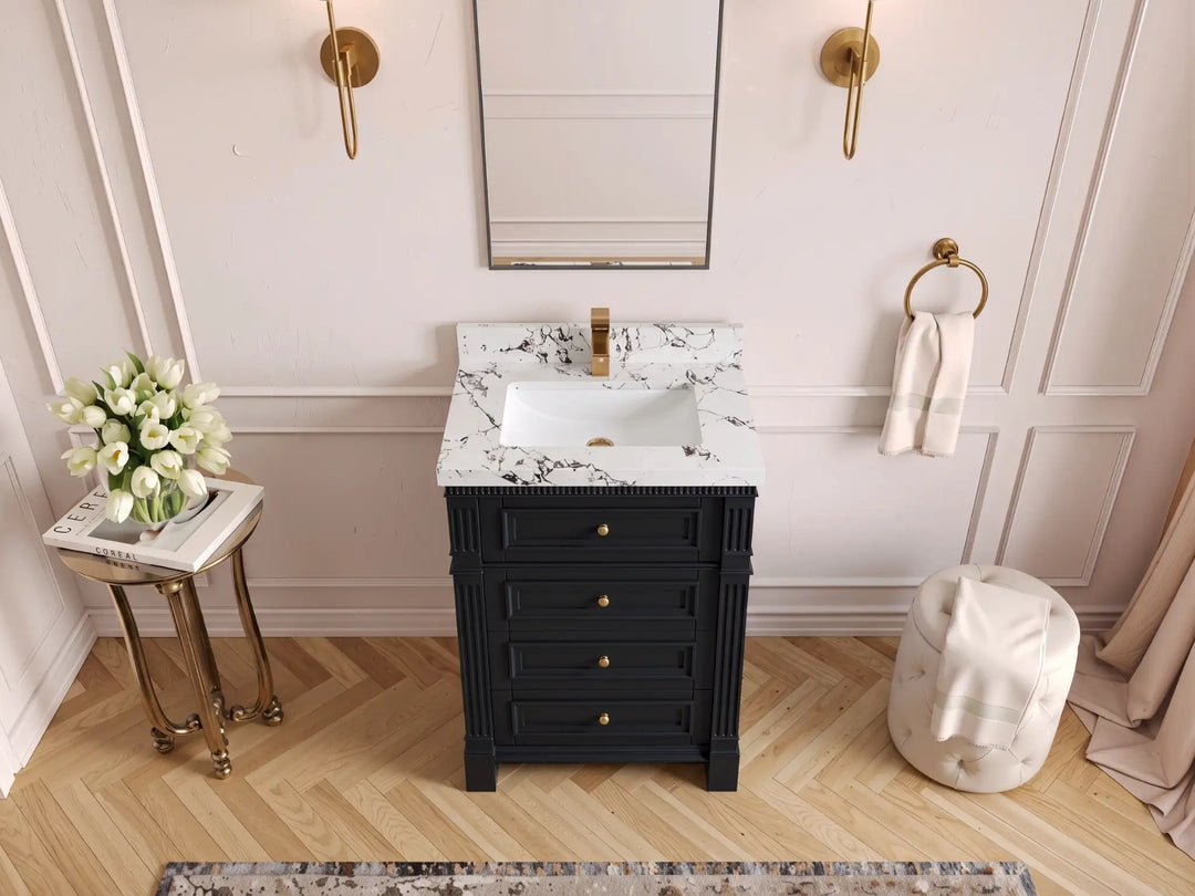 Paris 24 in. W x 22 in. D Single Sink Bathroom Vanity | 
              
                Black
                
                  
             - PRS-CAB-BLK-23 - photo №8