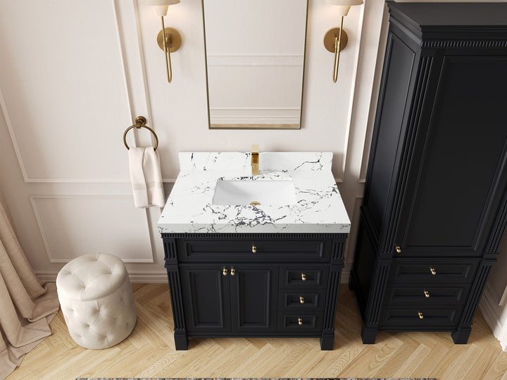 Paris 36 in. W x 22 in. D Center Sink Bathroom Vanity - photo 39