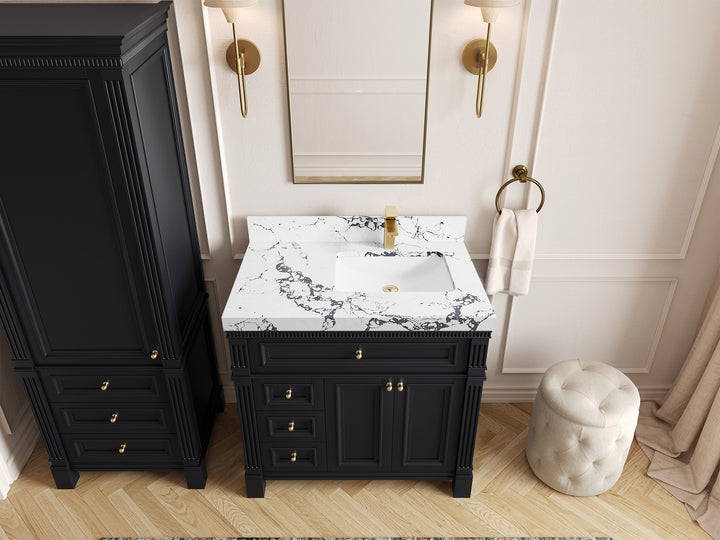 Paris 36 in. W x 22 in. D Right Offset Sink Bathroom Vanity - photo 37